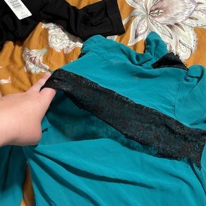 Womens blouse, horizontal slit back